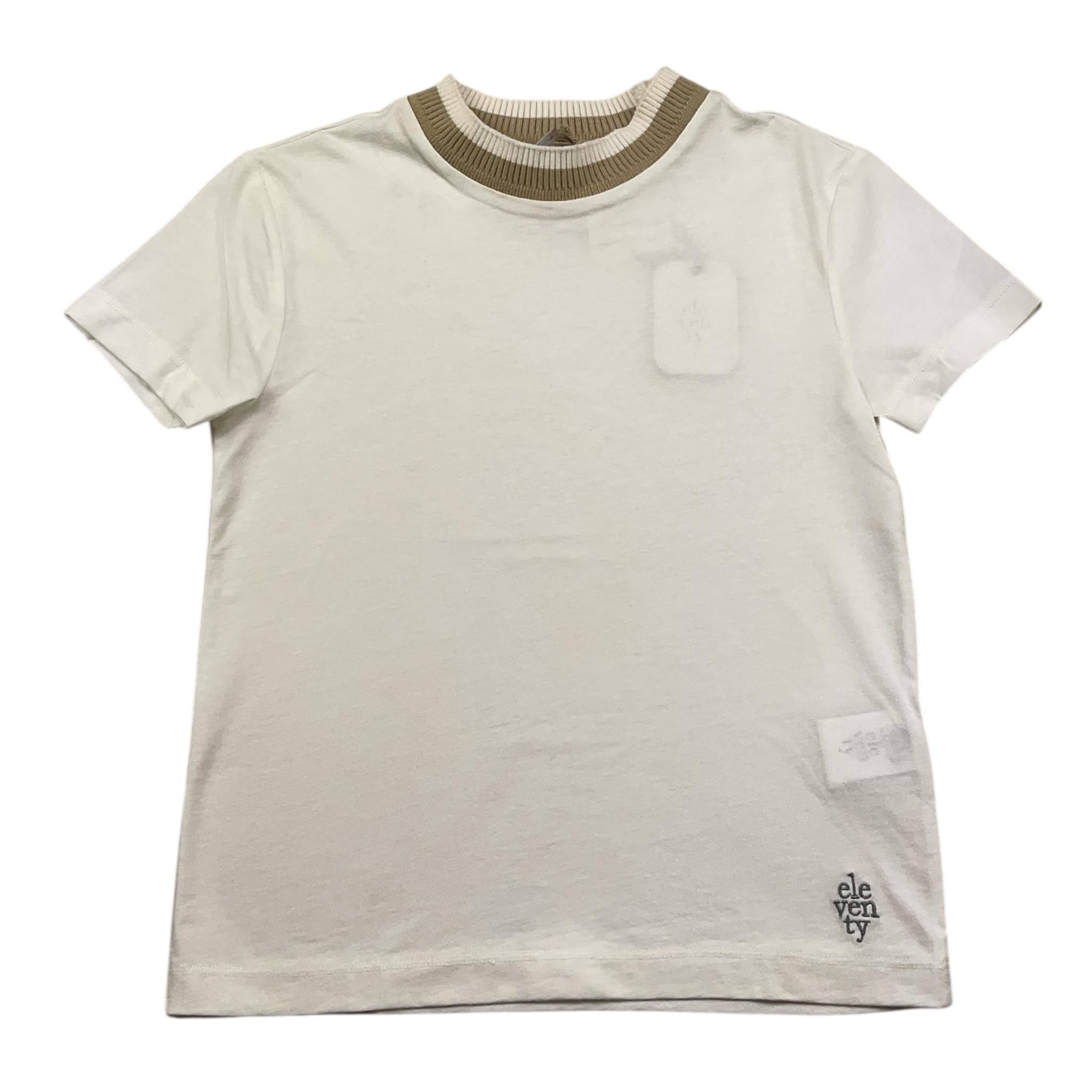 ELEVENTY t-shirt tinta unita con girocollo in contrasto Bianco per Bambino EU8P11 BIANCO ELEVENTY 