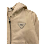 YES LONDON felpa con zip e cappuccio tinta unita cn logo Panna per Bambino JR5062F PANNA YES LONDON 