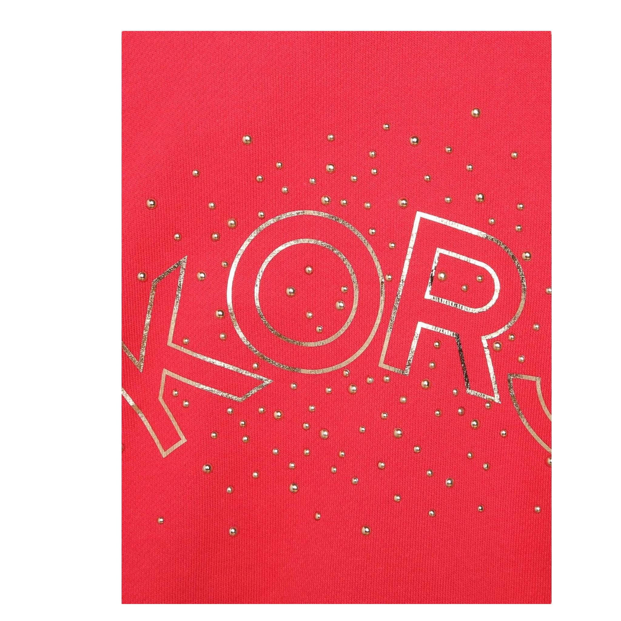 MICHAEL KORS felpa chiusa con cappuccio tinta unita cn brillantini Rosa per Bambina R15211 ROSA MICHAEL KORS 