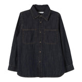 ZHOE & TOBIAH camicia in denim tinta unita con cuciture in contrasto Blu per Bambino DDL4 BLU ZHOE & TOBIAH 
