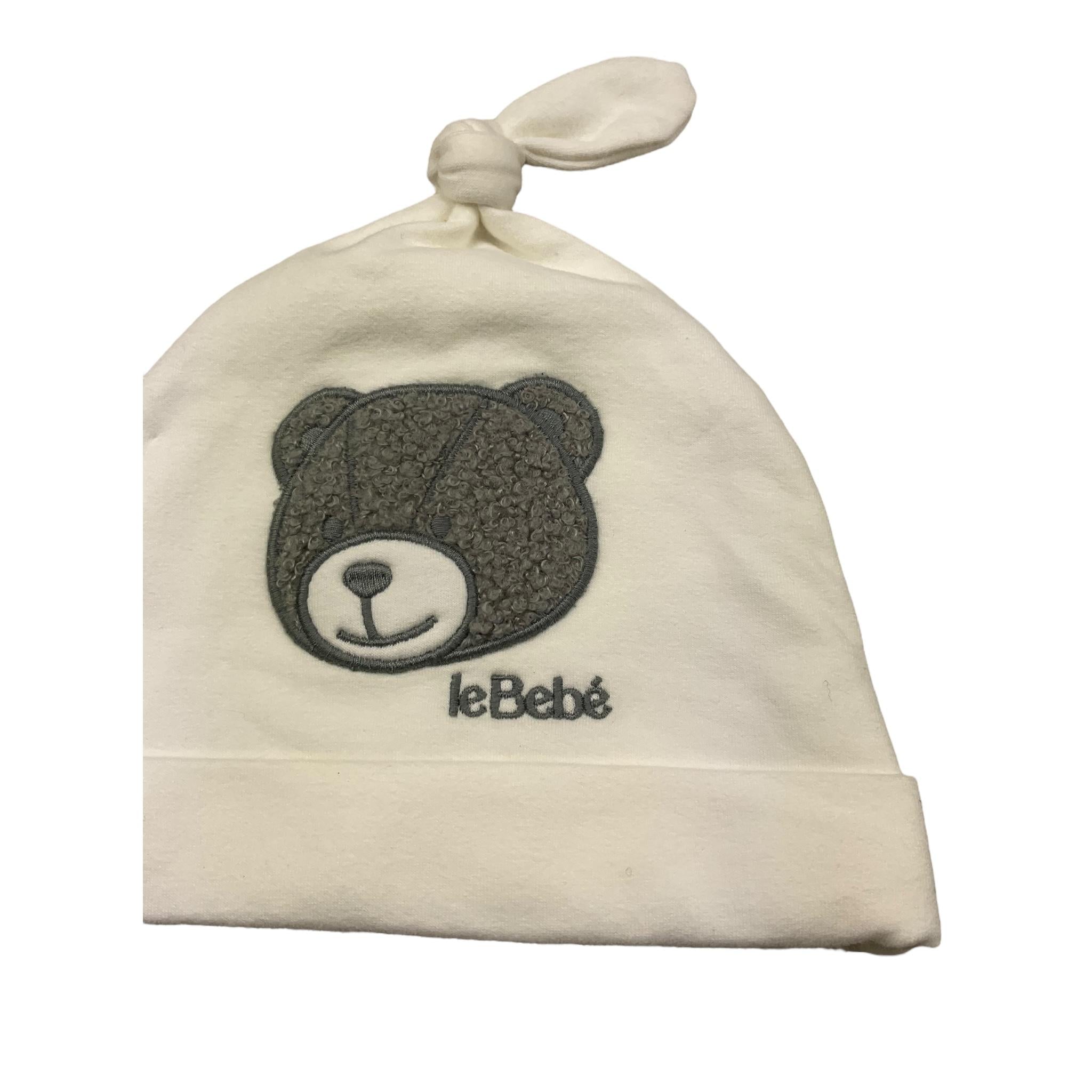LE BEBE' cappello tinta unita con stampa orso Bianco per Neonato LBB5091 BIANCO LE BEBE' 