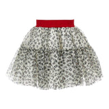 Monnalisa Gonna Tinta Unita con Fantasia Maculata per Bambina 19E706 BEIGE MONNALISA 