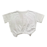Replay T-Shirt Girocollo Modello Crop con Elastico per Bambina SG7301 BIANCO REPLAY 