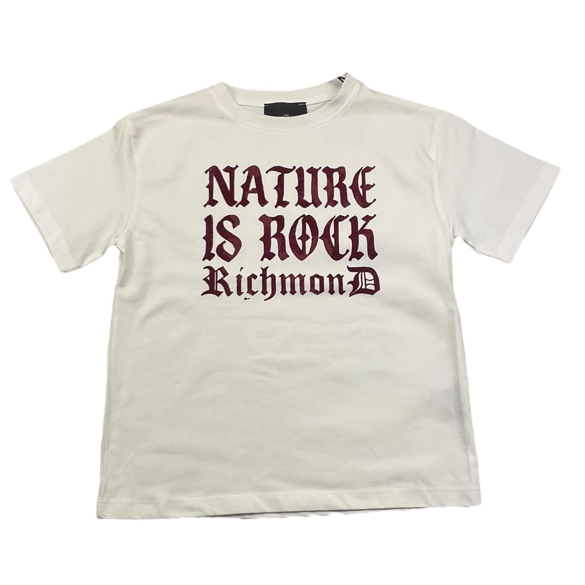 JOHN RICHMOND t-shirt girocollo tinta unita con stampa in contrasto Bianco per Bambina RGA25115TS BIANCO JOHN RICHMOND 