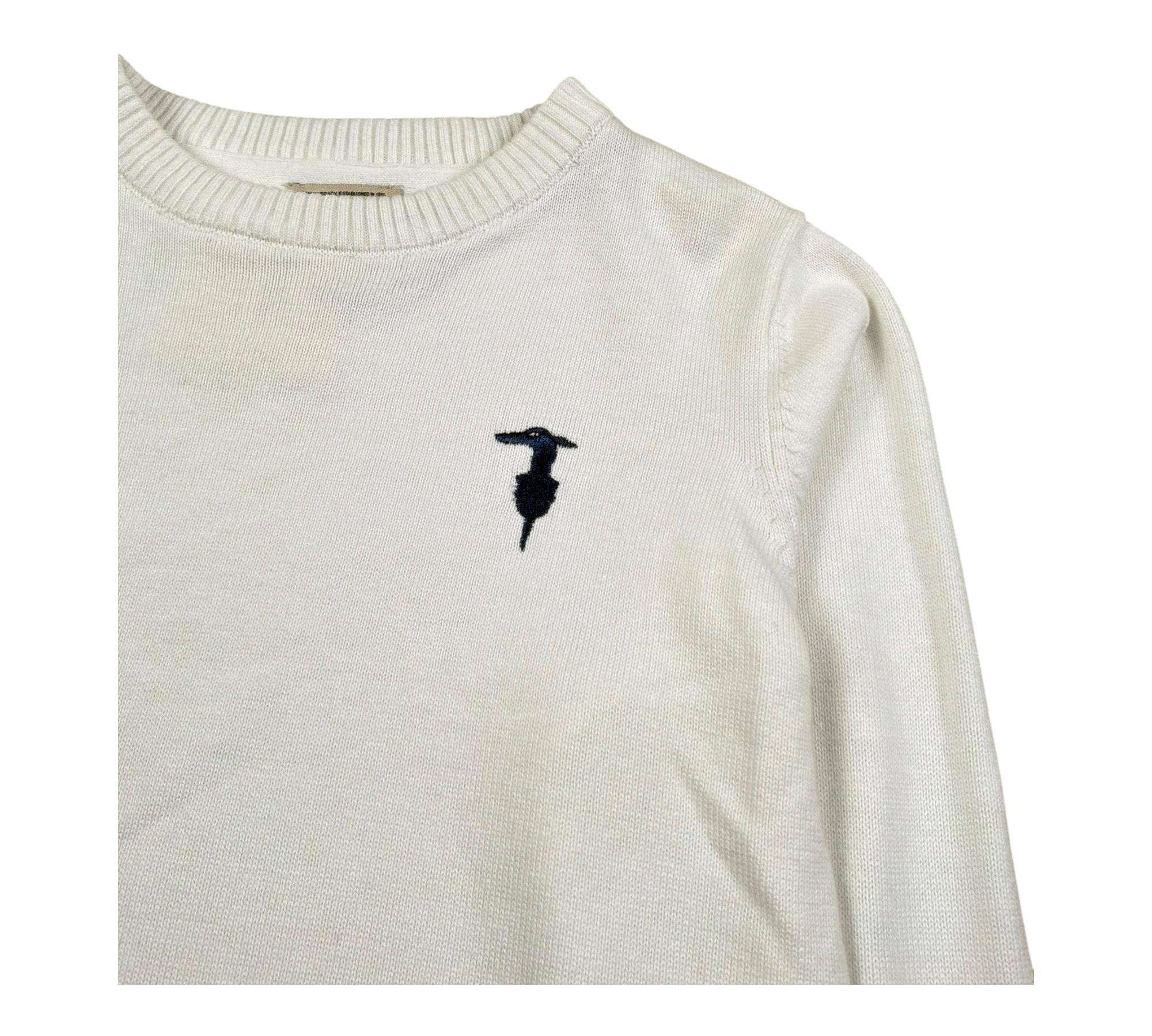 Trussardi Maglia Girocollo Tinta Unita con Logo per Bambino TBP26005MA BIANCO TRUSSARDI 
