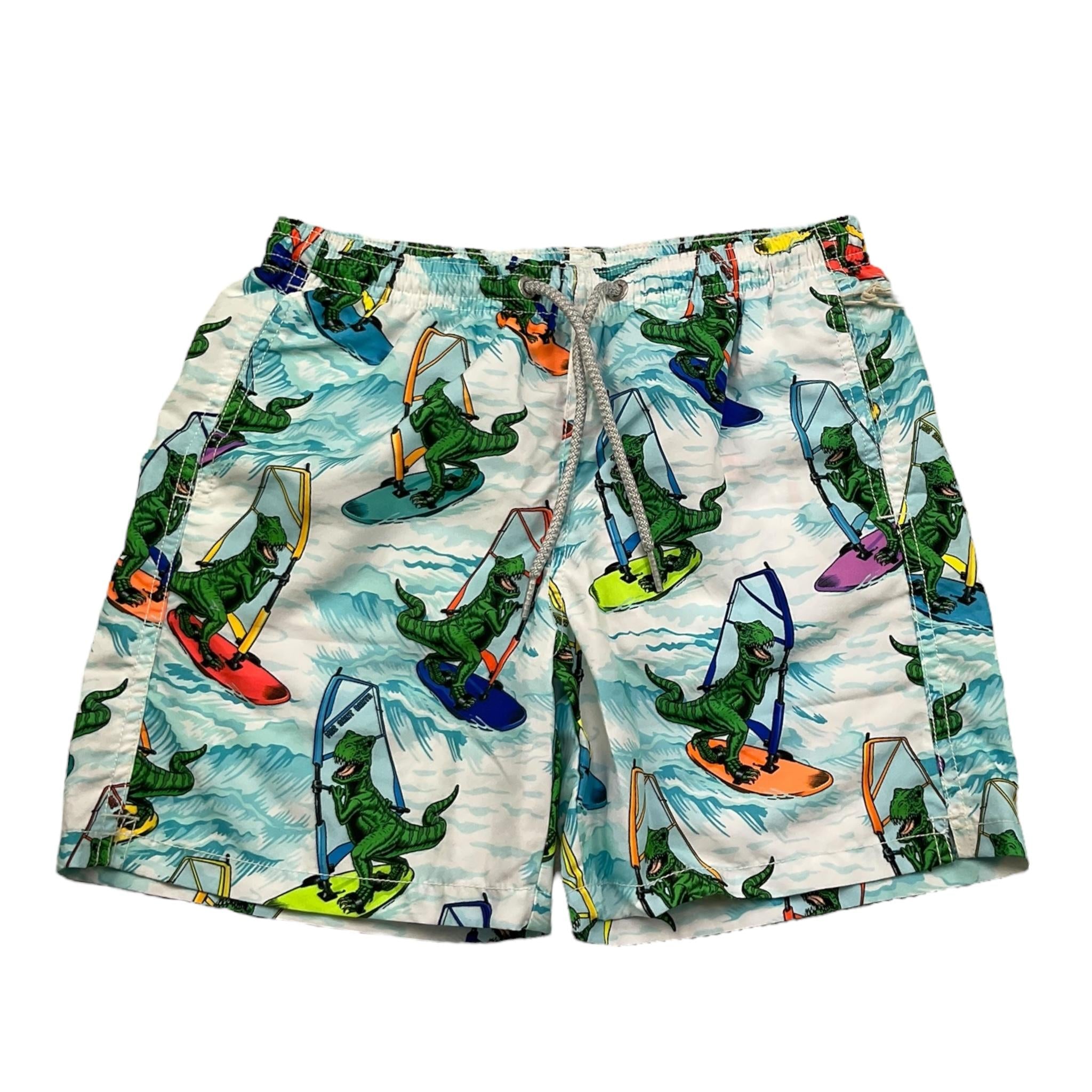 Saint Barth Costume Tinta Unita con Stampe Dinosauro per Bambino JEANDINO BIANCO SAINT BARTH 