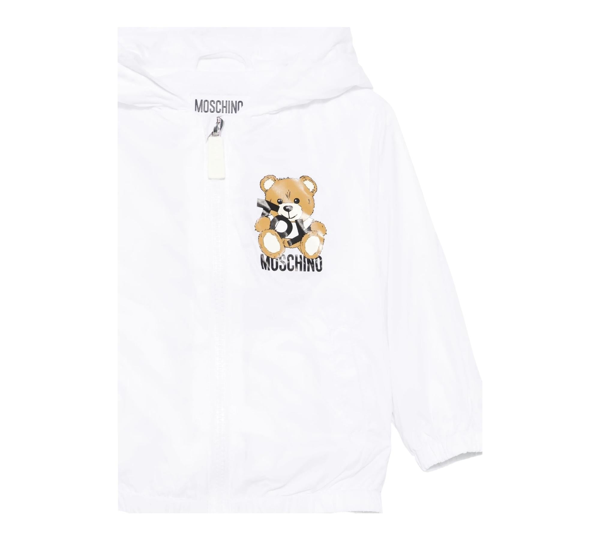Moschino Giubbino Tinta Unita con Cappuccio per Neonato MUS022 BIANCO MOSCHINO 