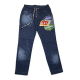 G2Firenze Jeans Tinta Unita Con Elastico In Vita Blu Per Bambino