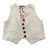 Liu Jo Gilet Tinta Unita Con Bottoni Panna Per Bambina