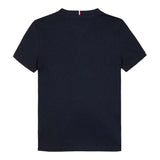 Tommy Hilfiger T-Shirt Girocollo Tinta Unita con Logo per Bambino KB0KB09538XX NERO TOMMY HILFIGER 