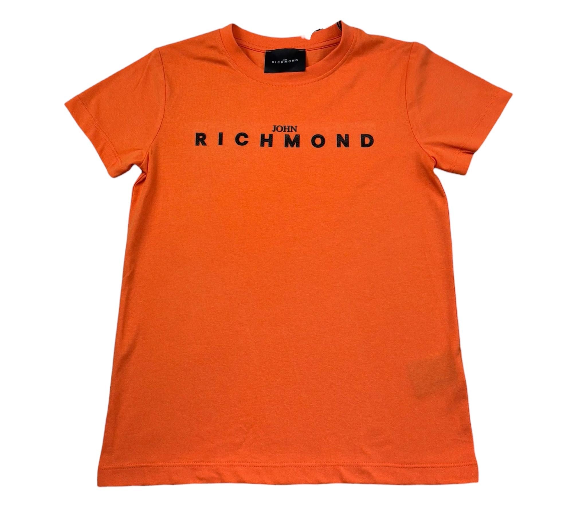 John Richmond T-Shirt Girocollo Tinta Unita con Logo per Bambino RBP26008TS ARANCIONE JOHN RICHMOND 