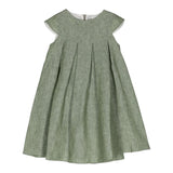 Il Gufo Abito Mezza Manica Tinta Unita Verde Per Bambina