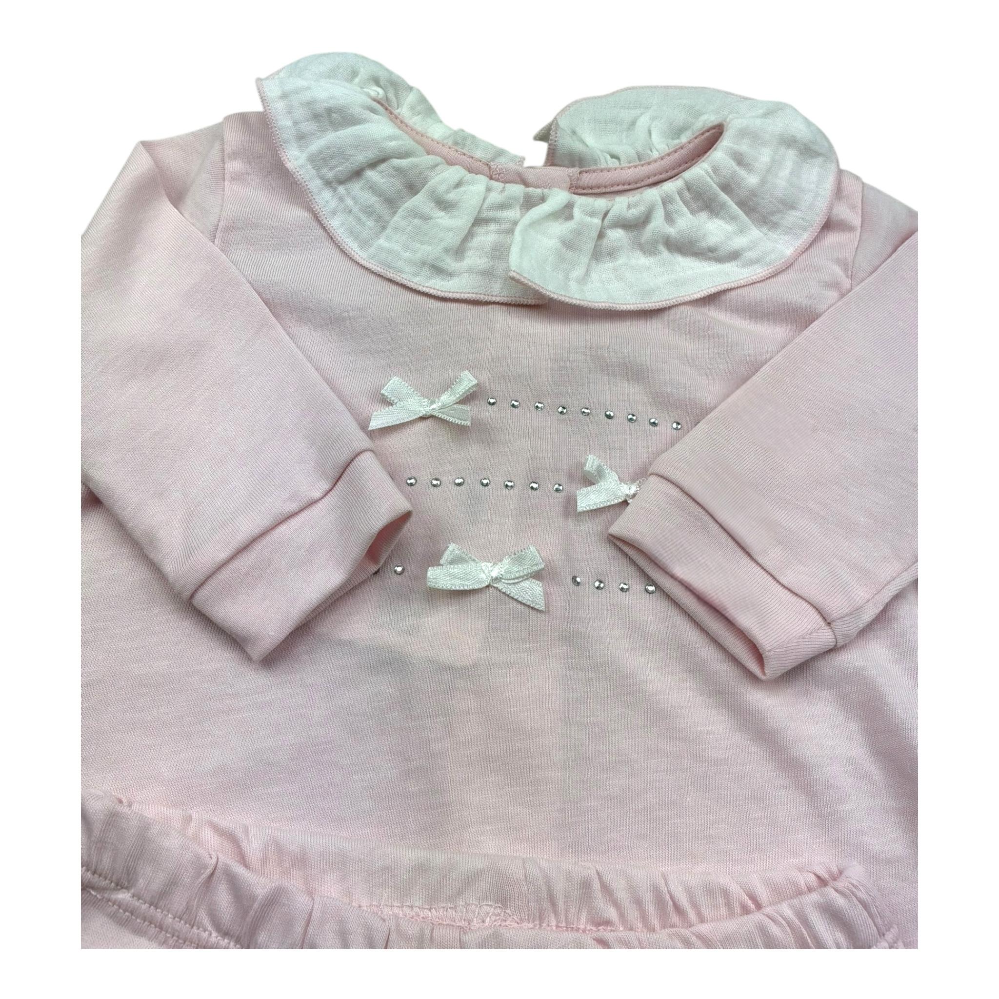 Isabel & Martinez Complet 2 Pezzi Shirt-Ghettina Tinta Unita per Neonata IM25N410 ROSA ISABEL & MARTINEZ 