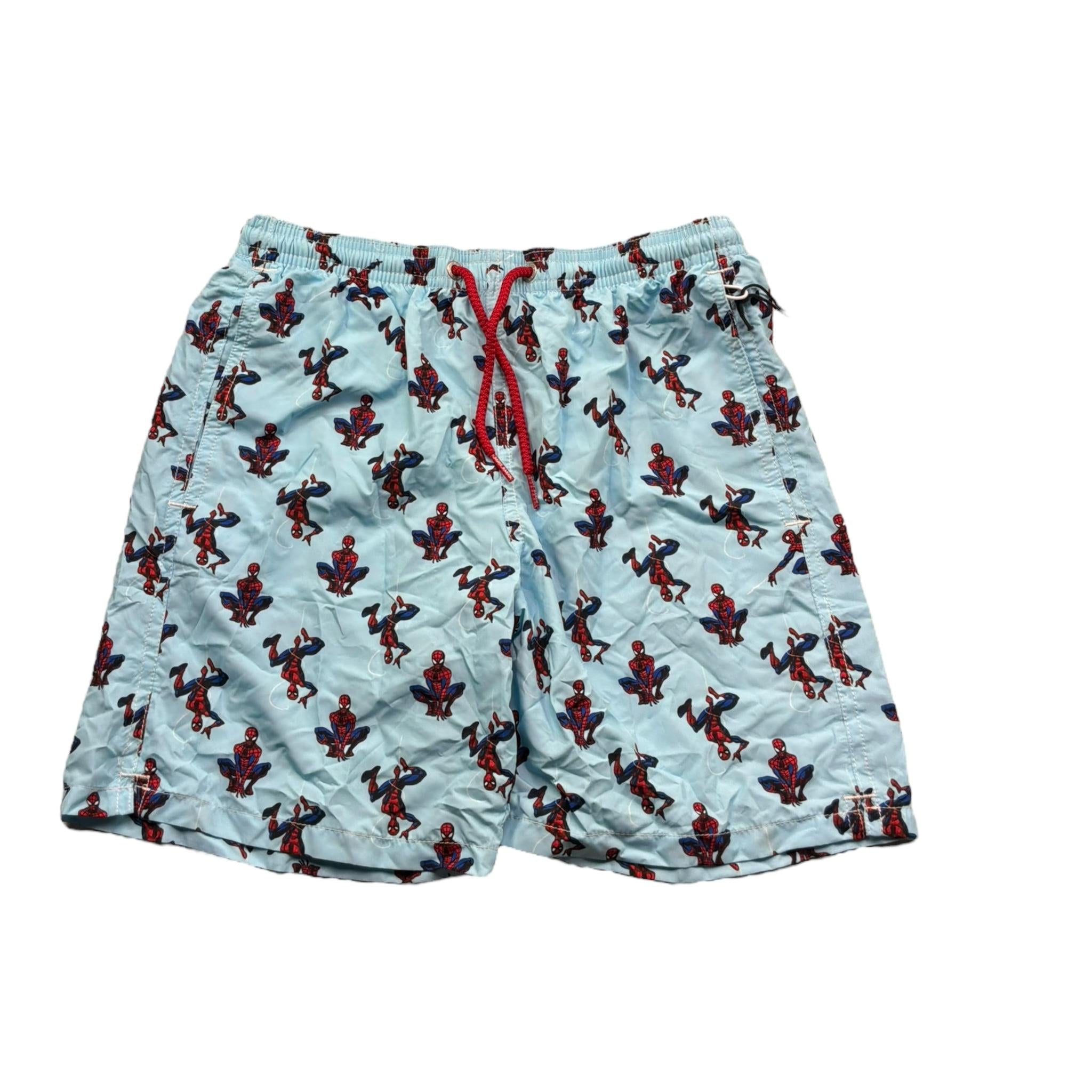 Saint Barth Costume Modello Boxer Tinta Unita con Stampa Spiderman per Bambino SPIDEY AZZURRO SAINT BARTH 
