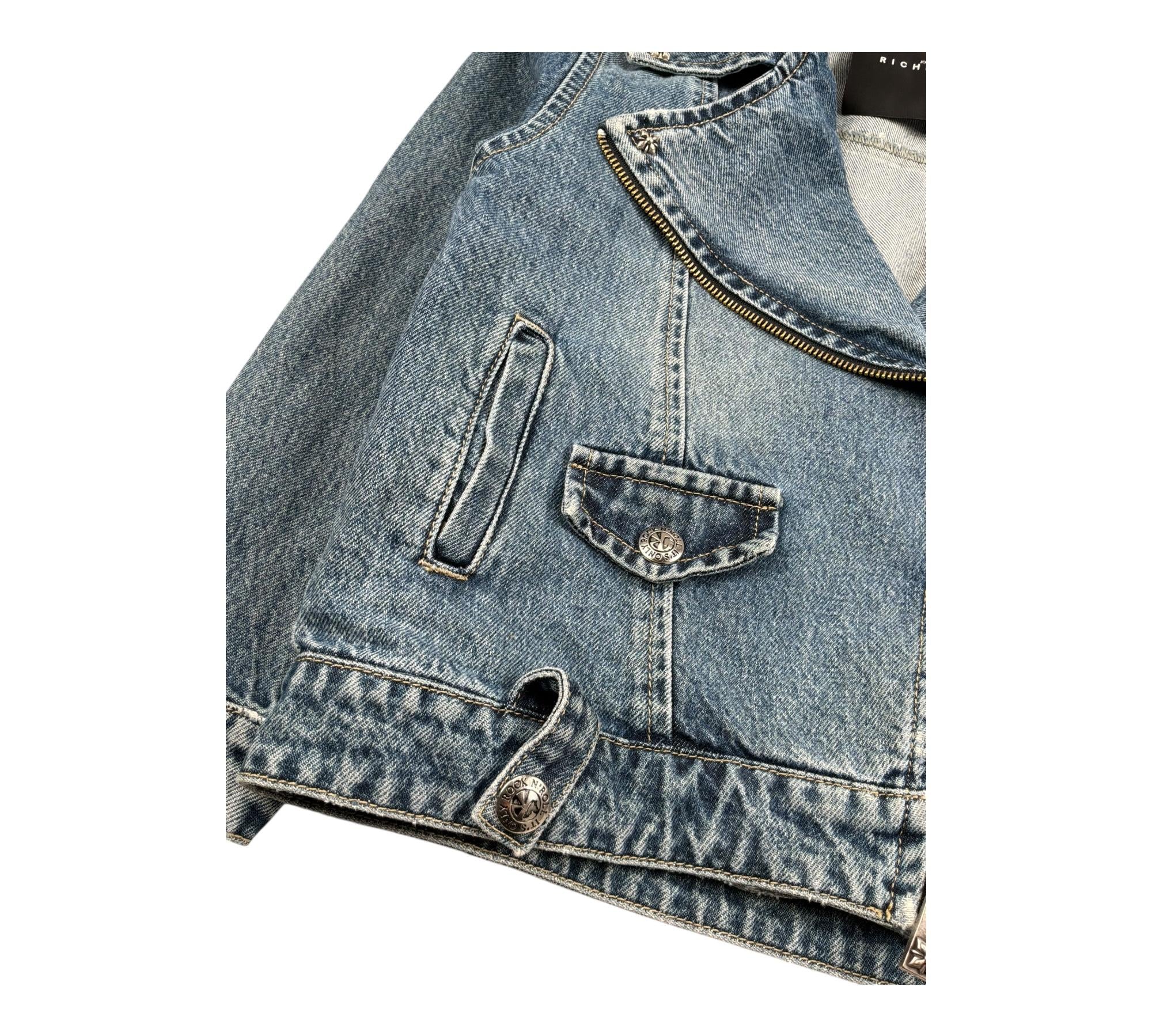 John Richmond Giubbino In Denim Tinta Unita per Bambina RGP26145GB BLU JOHN RICHMOND 