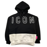 ICON felpa chiusa con cappuccio bicolore con logo Bianco/nero per Bambina IGSW00356 BIANCO/NERO ICON 