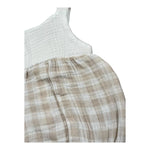 Petit Indi Pagliaccetto Bicolore con Fantasia A Quadri per Neonata SS25B1615 BIANCO/BEIGE PETIT INDI 