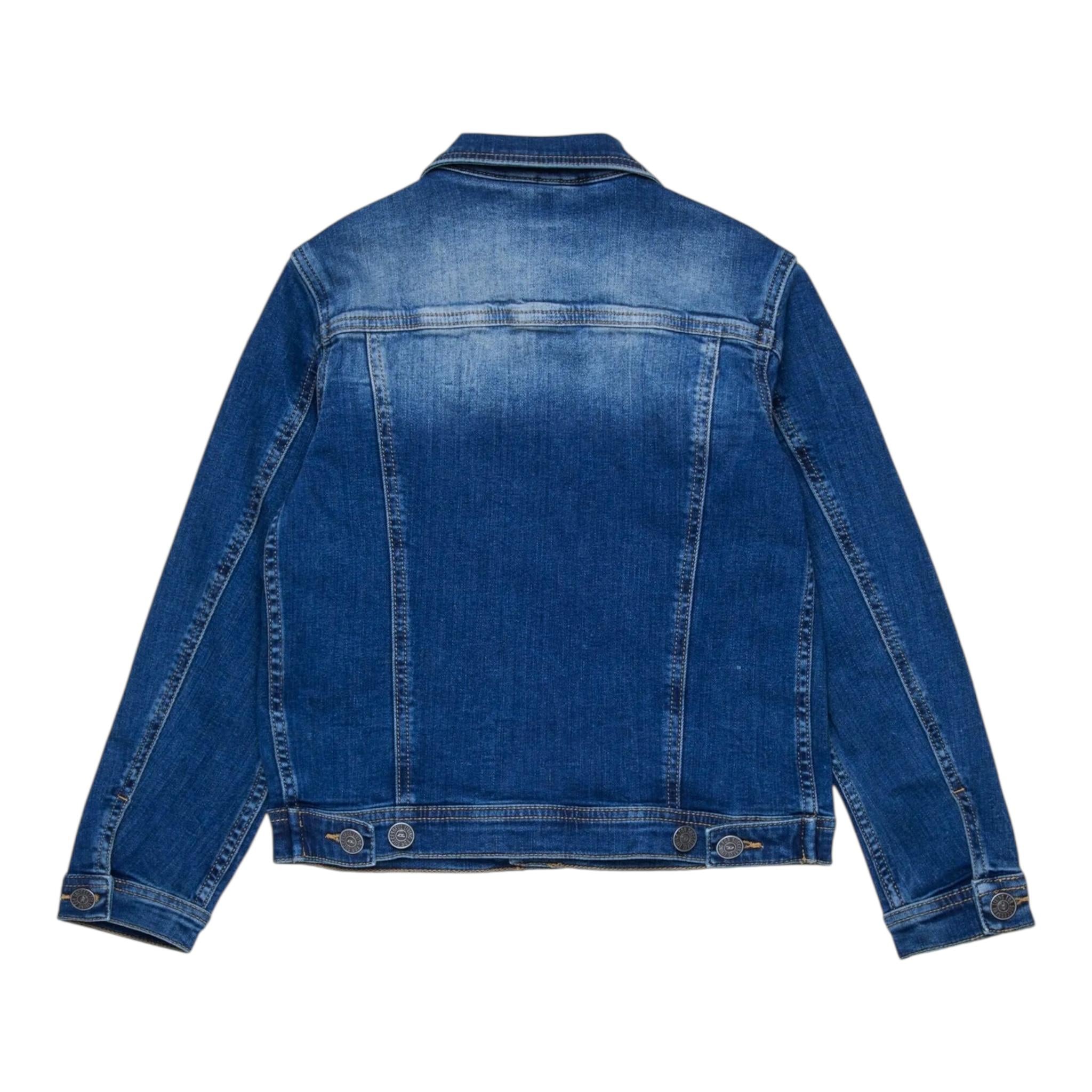 Diesel Giubbino In Denim Tinta Unita per Bambino 00J4QC BLU DIESEL 