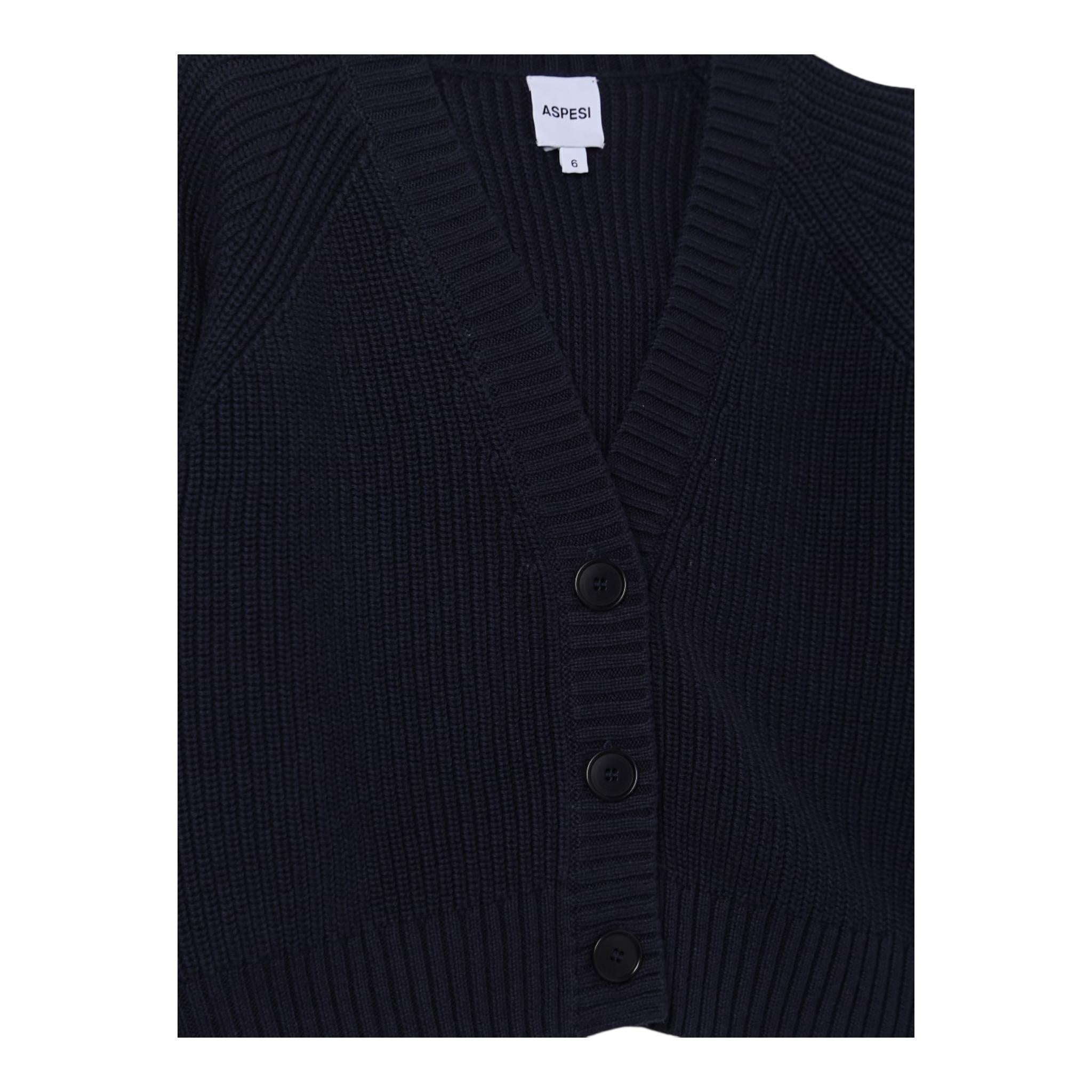 Aspesi Cardigan Tinta Unita con Bottoni per Bambino S25004GFEM110 BLU ASPESI 