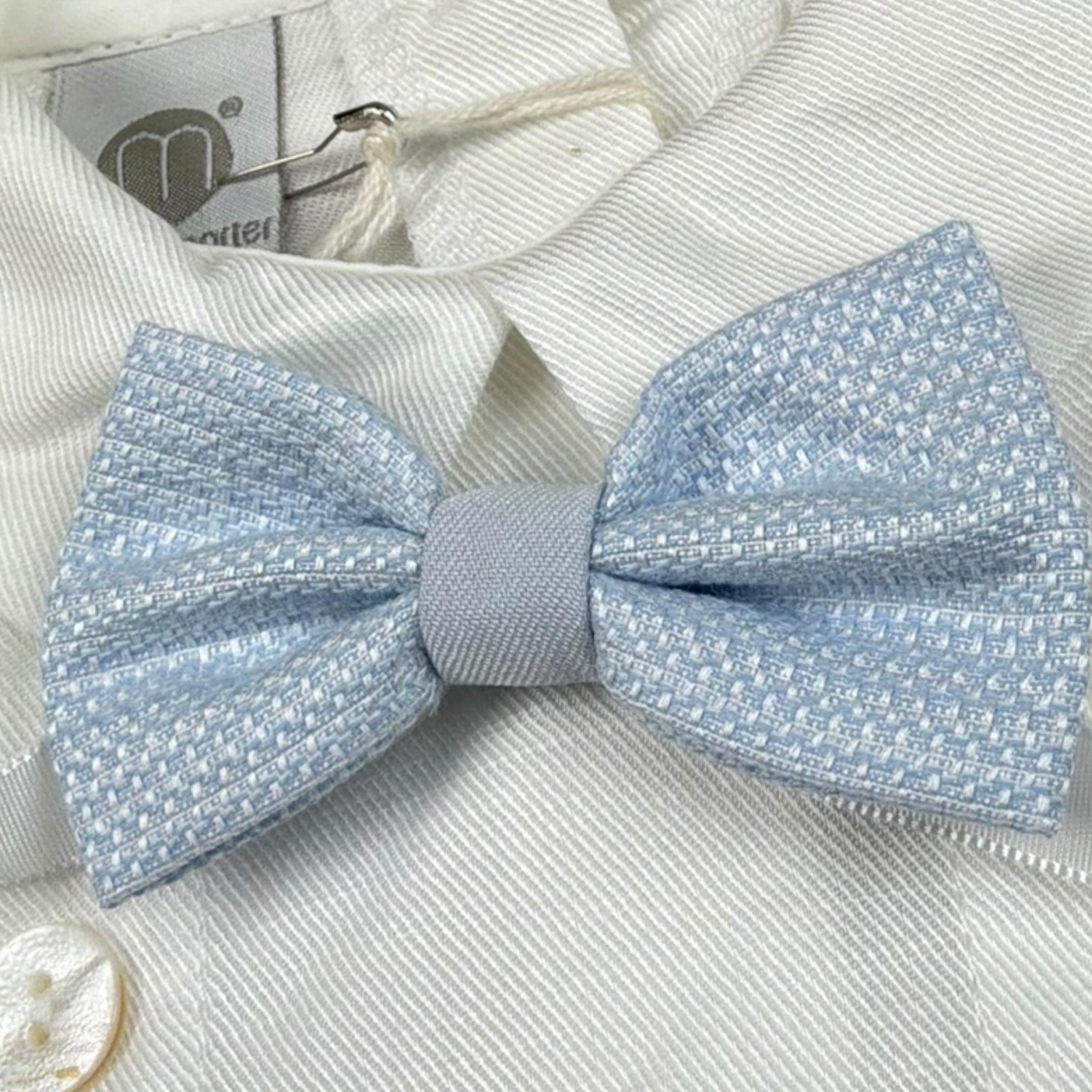 Marlu' Set Pagliaccetto-Papillion Bicolore per Neonato ER40221 BIANCO/AZZURRO MARLU' 