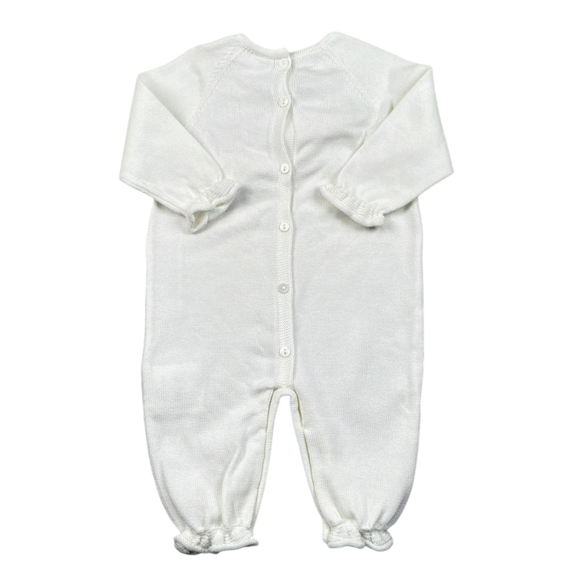 Le Coconne Tutina Tinta Unita con Applicazione Fiocco per Neonata LCN0586 PANNA LE COCONNE 