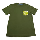 Sun68 T-Shirt Girocollo Tinta Unita con Taschino per Bambino T35303S VERDE SUN68 