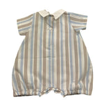 Ninnaoh Pagliaccetto Tinta Unita con Fantasia A Righe per Neonato E25P204 BIANCO NINNAOH 