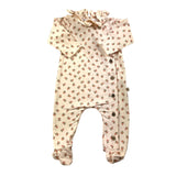 Bamboom+Babies Tutina Tinta Unita Con Colletto E Fantasia Fiori Rosa Per Neonata