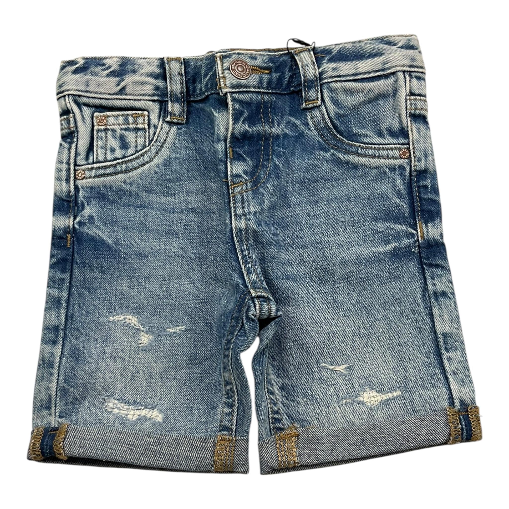 Guess Bermuda In Denim Tinta Unita con Girovita Regolabile per Neonato N5GD00D41E0 AZZURRO GUESS 