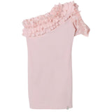 Patrizia Pepe Abito Monospalla Tinta Unita Con Rouches Rosa Per Bambina