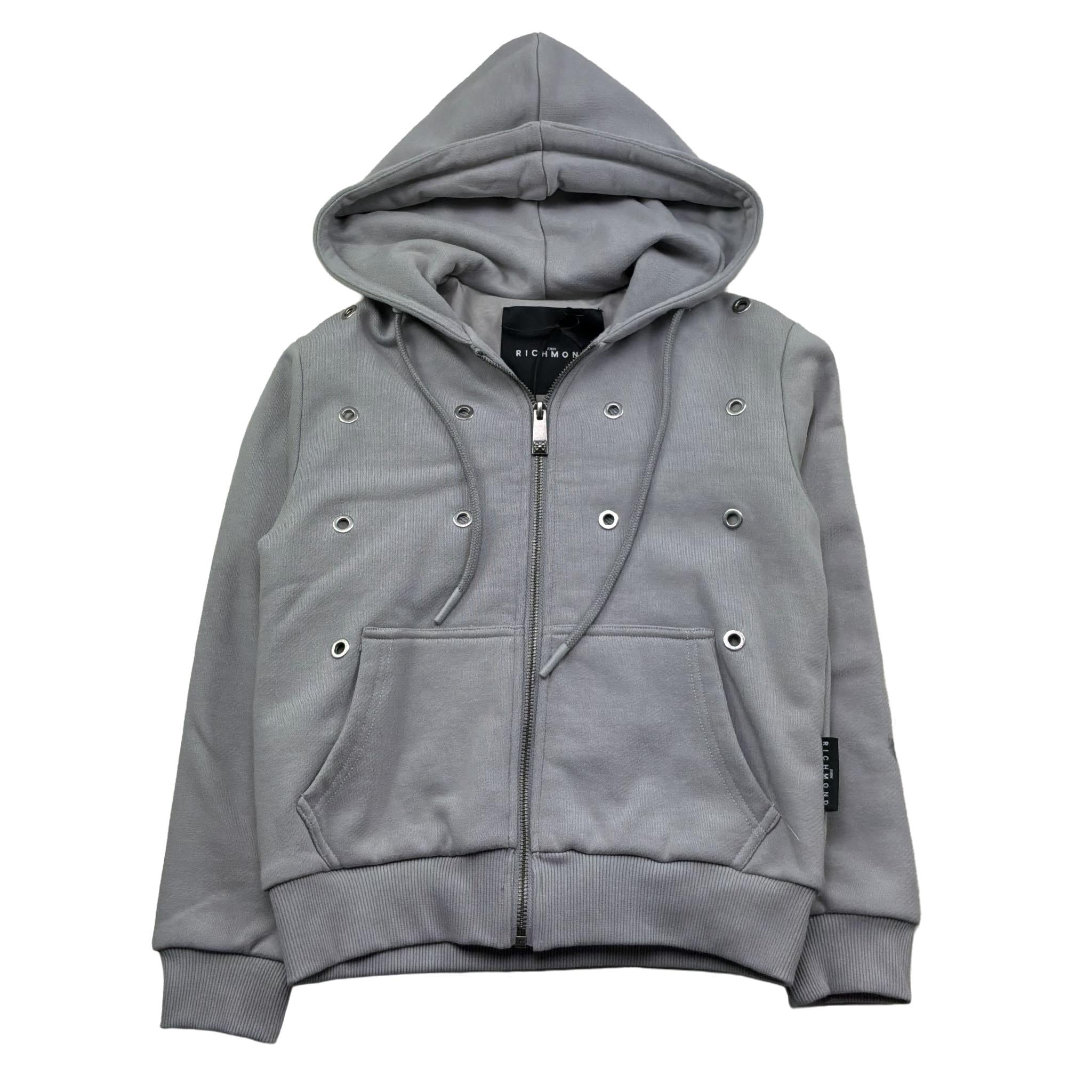 John Richmond Felpa con Zip E Cappuccio Tinta Unita per Bambino RBP26214FE GRIGIO JOHN RICHMOND 
