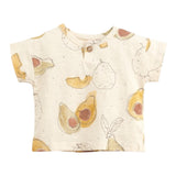 Play Up T-Shirt Girocollo Tinta Unita Con Bottoni Beige Per Neonato
