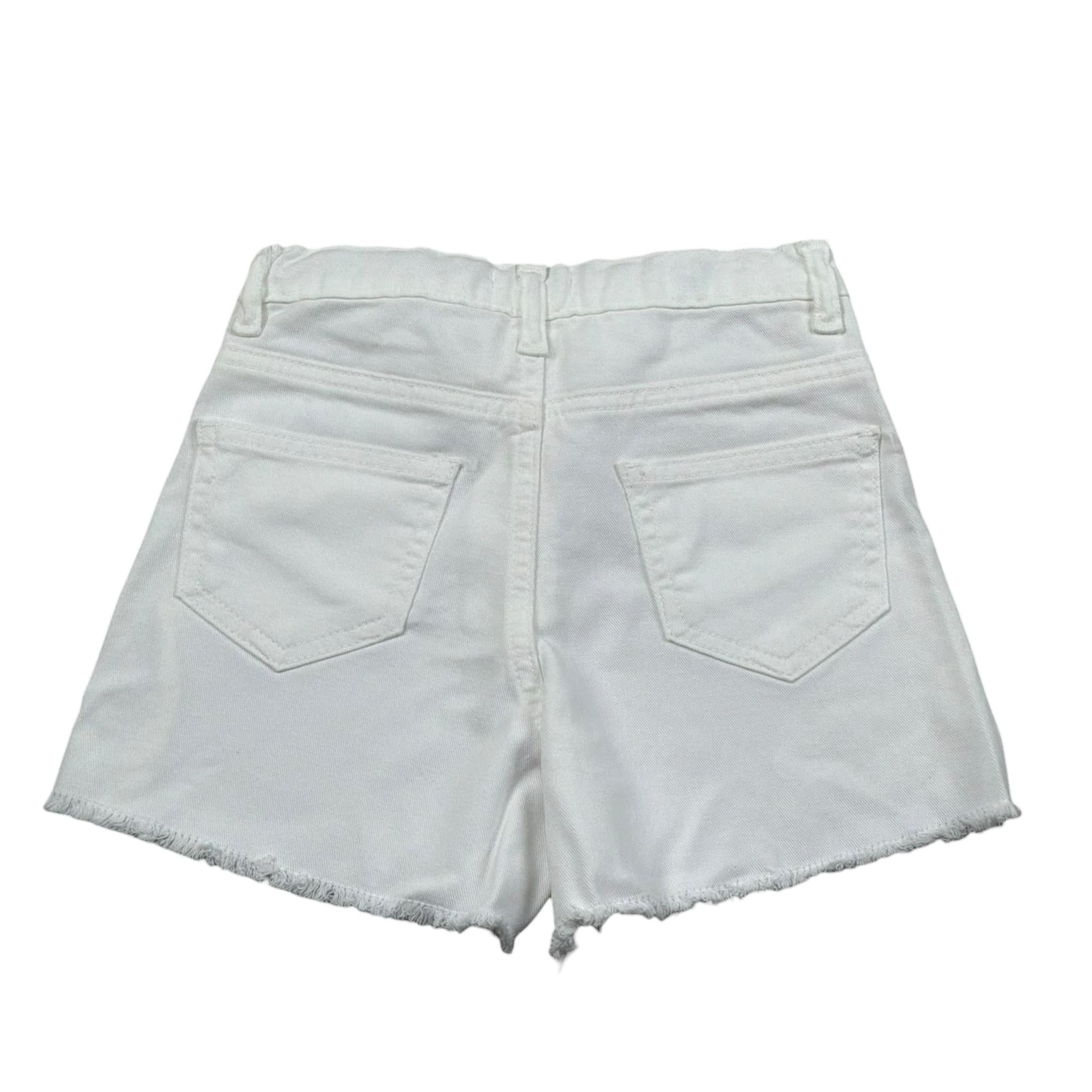 M+E' Short In Denim Tinta Unita con Girovita Regolabile per Bambina UE1704JX BIANCO M+E' 