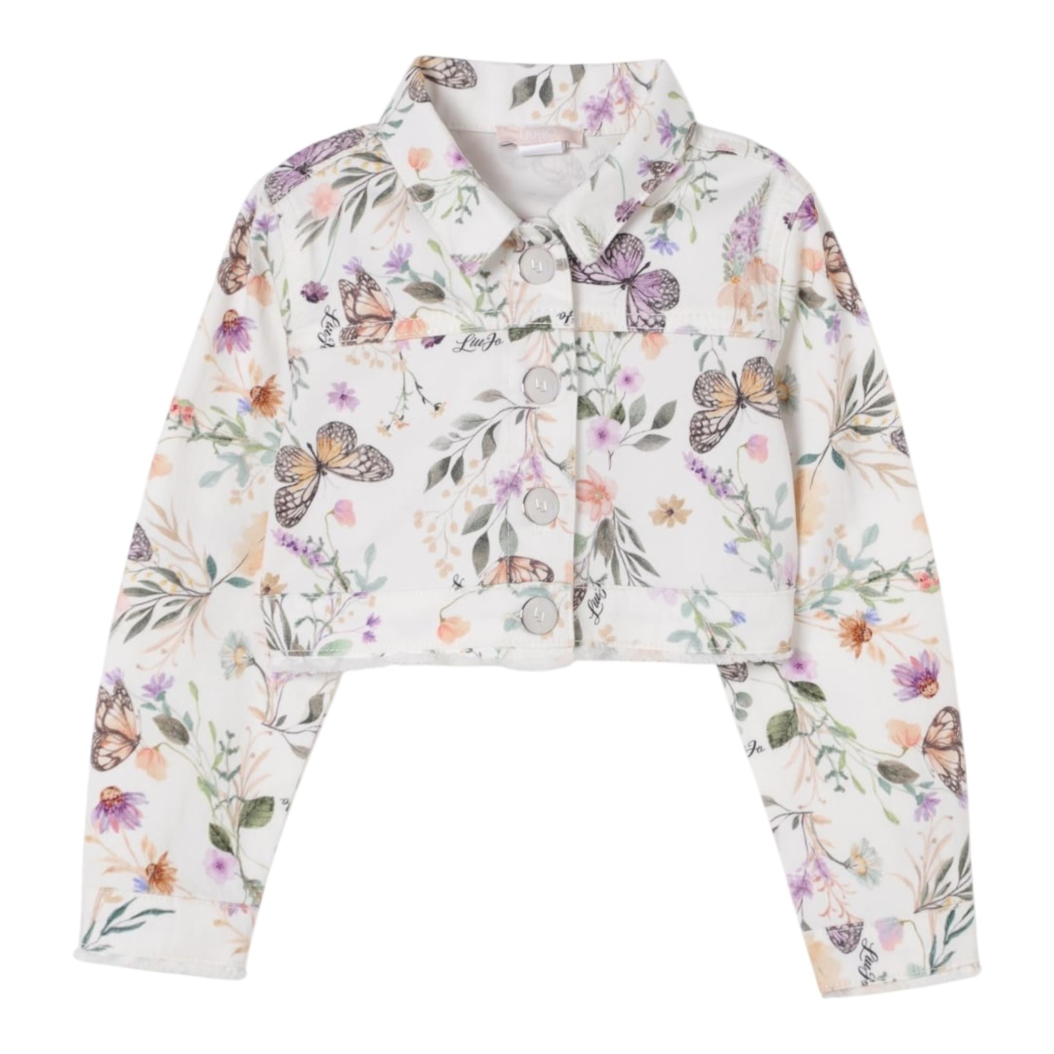 Liu Jo Giubbino Tinta Unita Stampa Fantasia Floreale per Neonata KA5059X BIANCO LIU JO 
