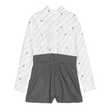 ELISABETTA FRANCHI tuta intera bicolore manica lunga con cravatta Bianco/grigio per Bambina EFTA092X BIANCO/GRIGIO ELISABETTA FRANCHI 