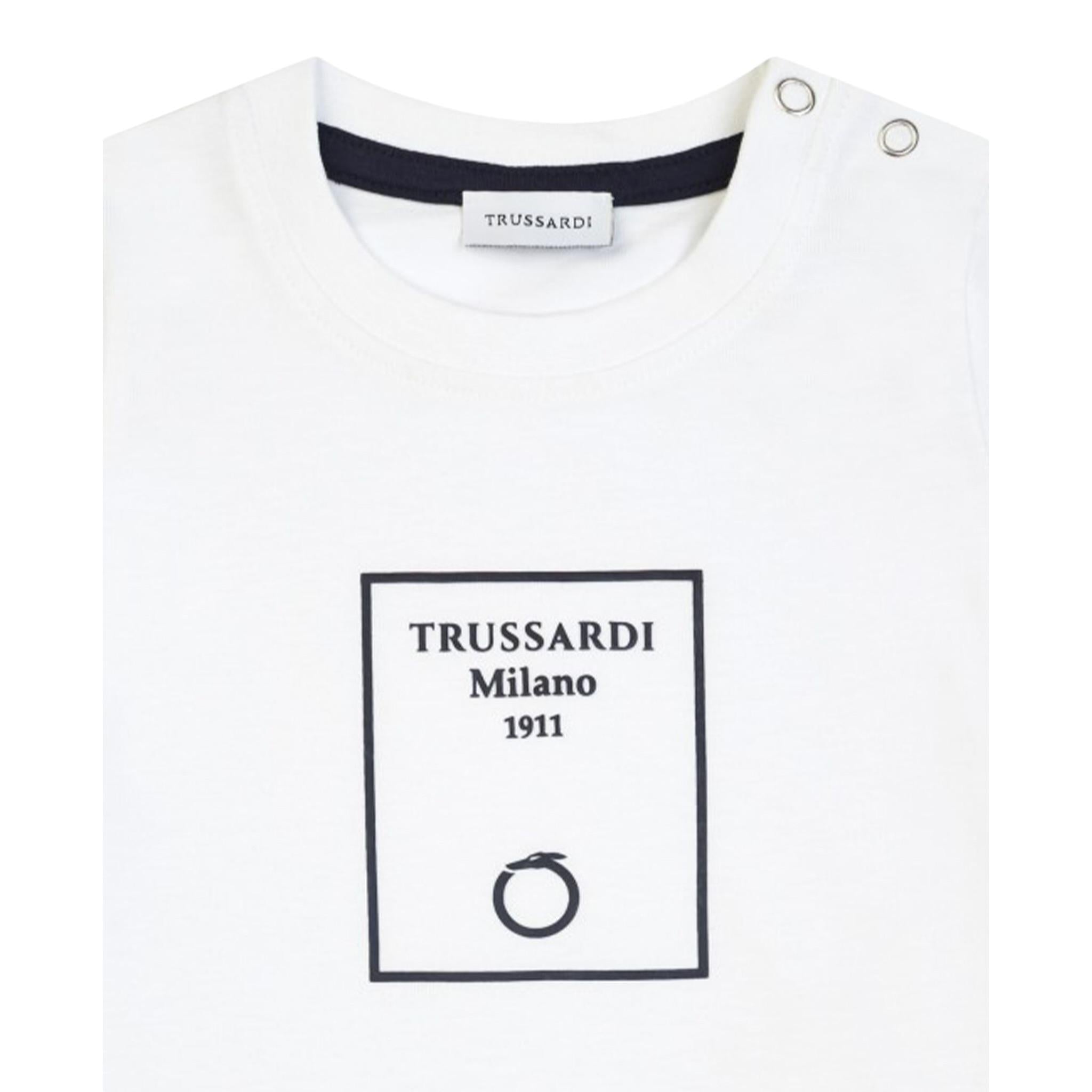 Trussardi T-Shirt tinta unita con Stampa Bianco per Neonato TIP25046TSX BIANCO TRUSSARDI 