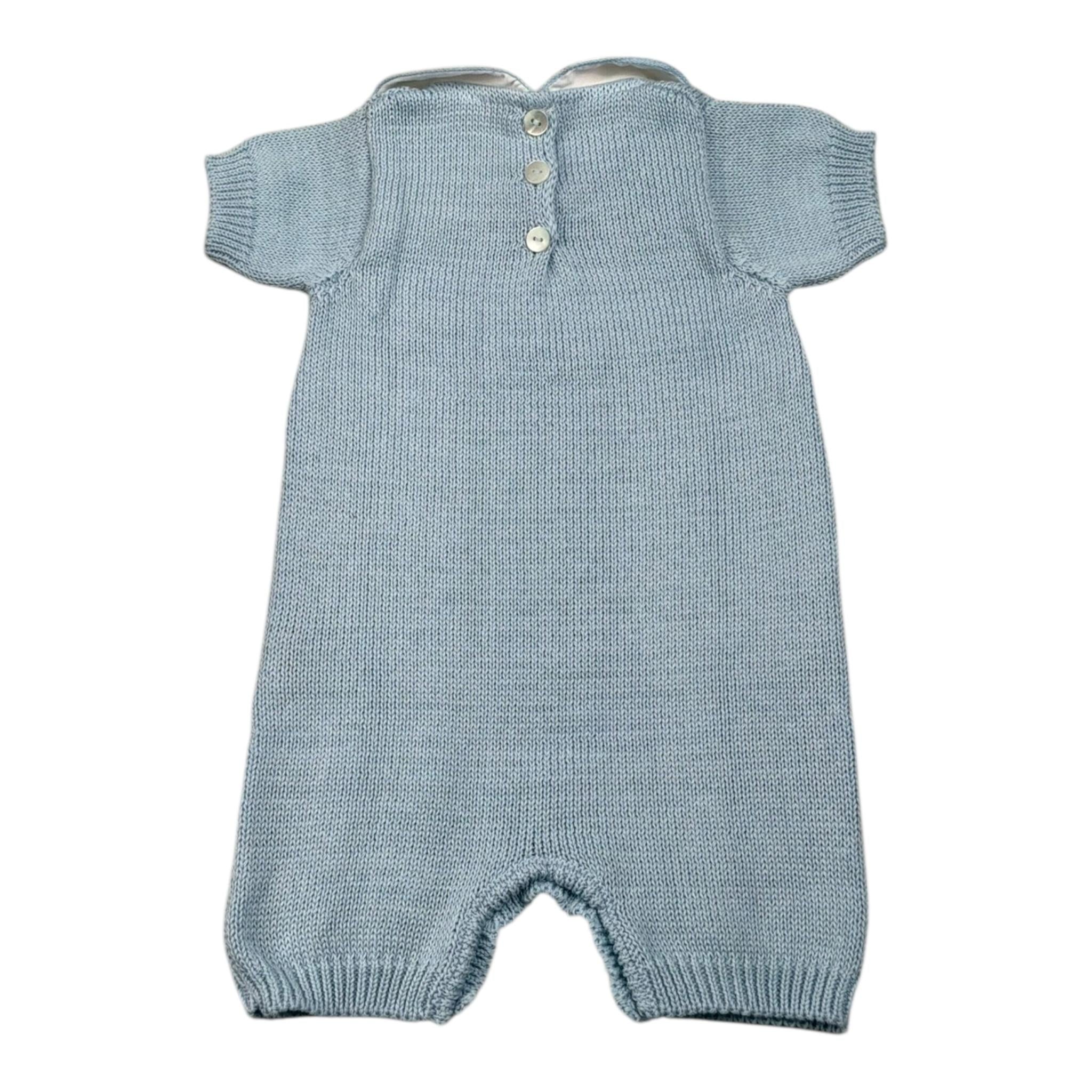 Scaldacuore Pagliaccetto Tinta Unita In Maglia per Neonata PS02PE24 AZZURRO SCALDACUORE 