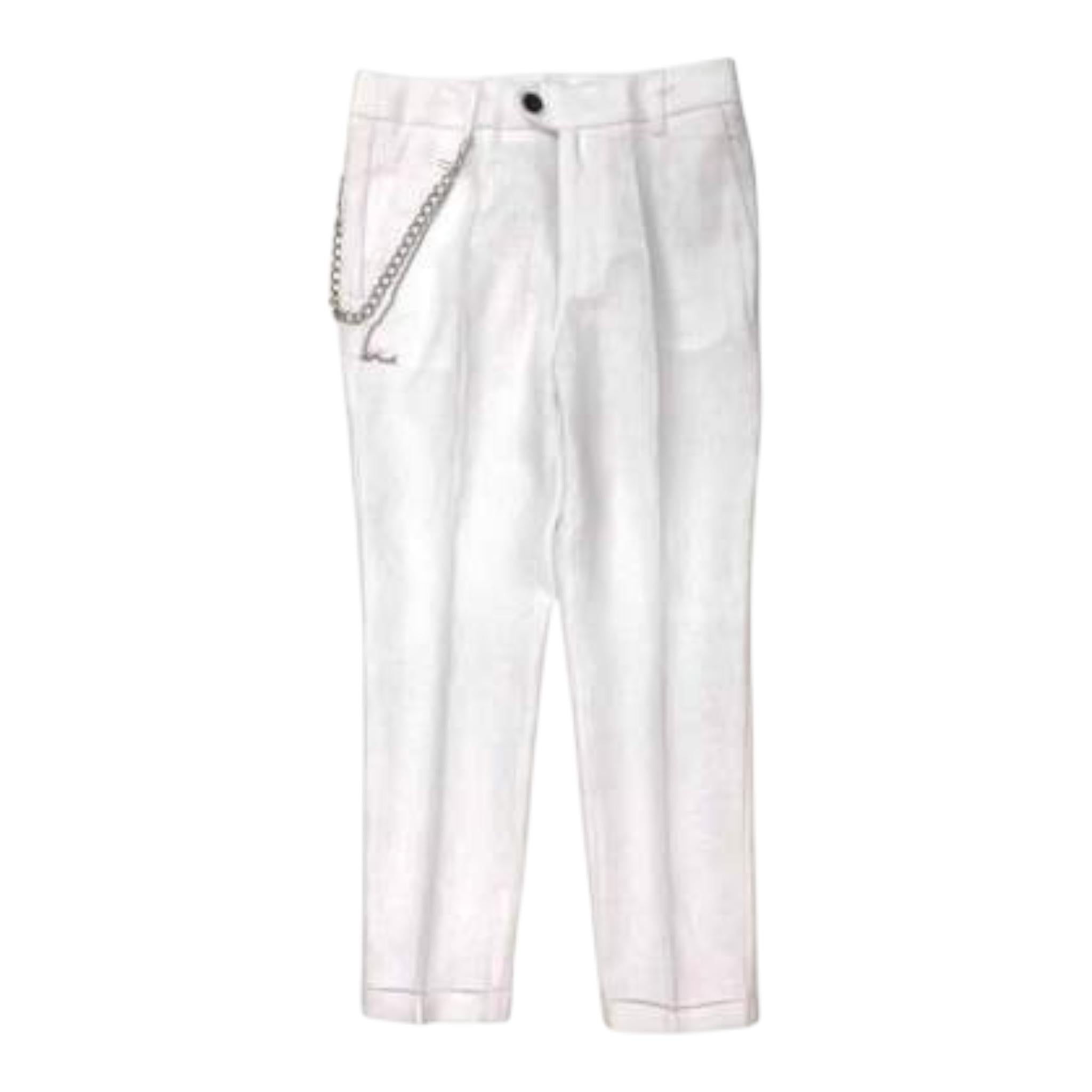John Richmond Pantalone Tinta Unita con Bottoni per Bambino RBP24099PA BIANCO JOHN RICHMOND 