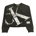 Calvin Klein Felpa Chiusa Girocollo Tinta Unita con Logo per Bambina IG0IG02482 GRIGIO CALVIN KLEIN 