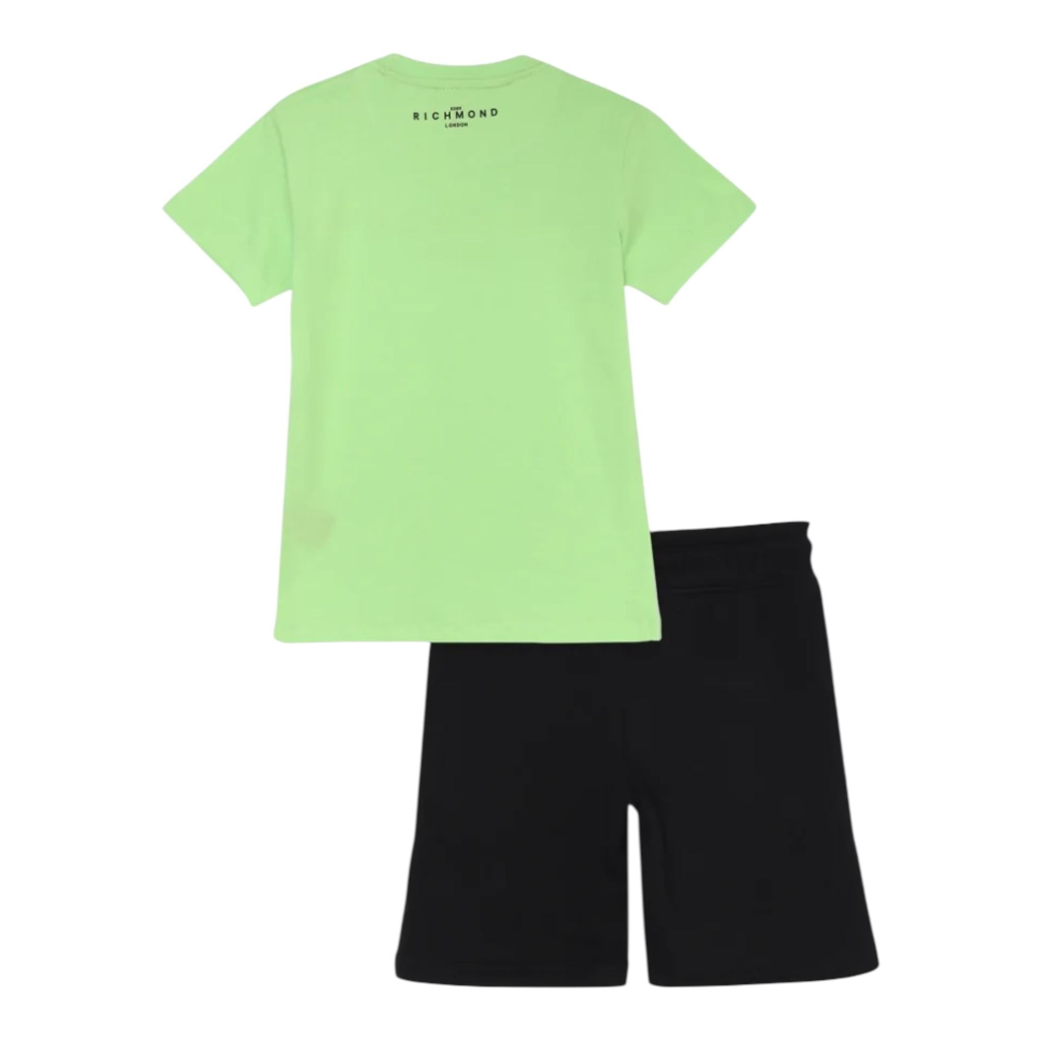 John Richmond Completo 2 Pezzi T-Shirt-Bermuda Bicolore per Bambino RBP25008CJX VERDE JOHN RICHMOND 