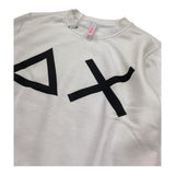 Sun68 Felpa Girocollo Tinta Unita con Logo per Bambino CPF35327 BIANCO SUN68 