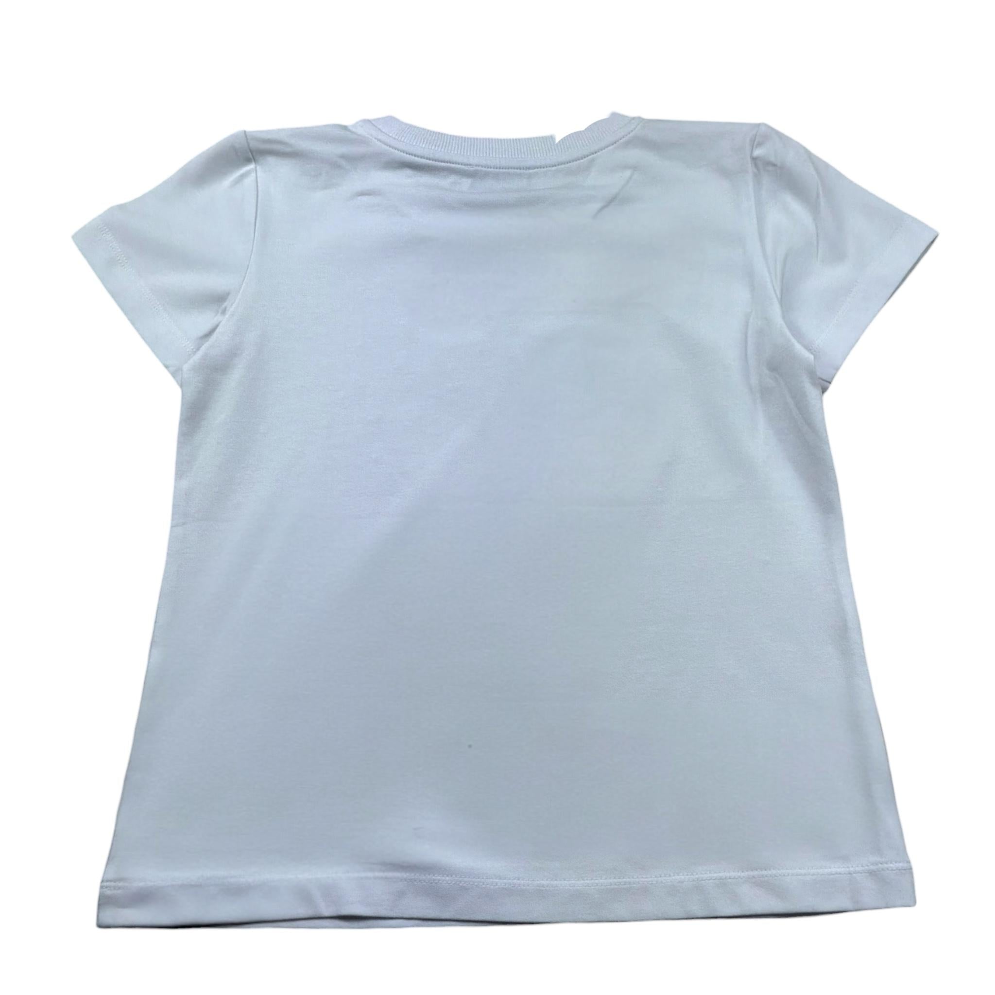 Moschino T-Shirt Girocollo Tinta Unita con Stampa per Bambina HFM06K BIANCO MOSCHINO 