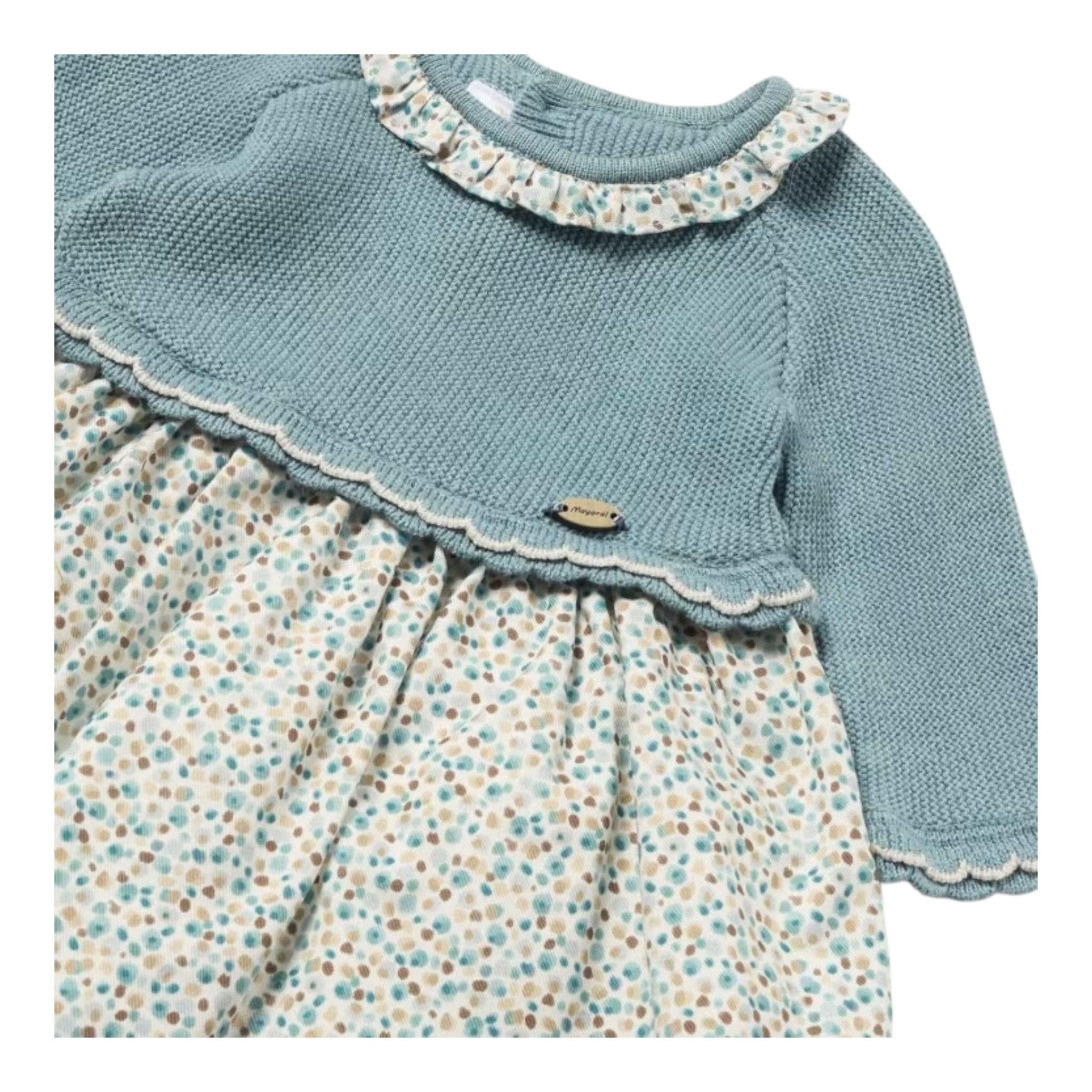 MAYORAL abito bicolore con fatasia Azzurro per Neonata 2886 AZZURRO MAYORAL 