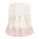 MONNALISA abito manica lunga tinta unita con fiocco Panna per Neonata 31B903 PANNA MONNALISA 