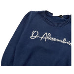 DANIELE ALESSANDRINI maglia girocollo tinta unita con stampa Blu per Neonata 1291W00040NXX BLU DANIELE ALESSANDRINI 