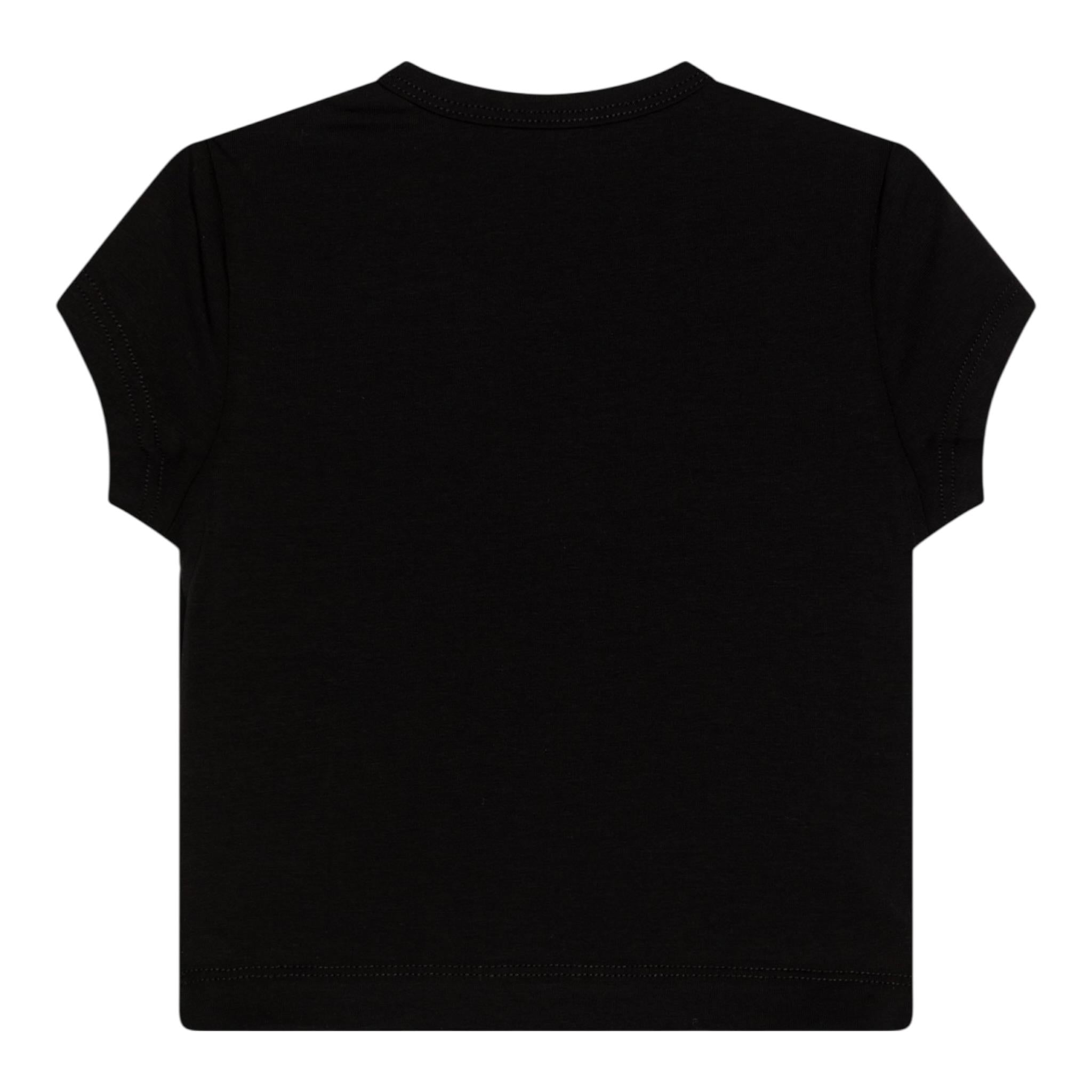 Diesel T-Shirt Girocollo Tinta Unita con Logo per Bambina J01830XX NERO DIESEL 