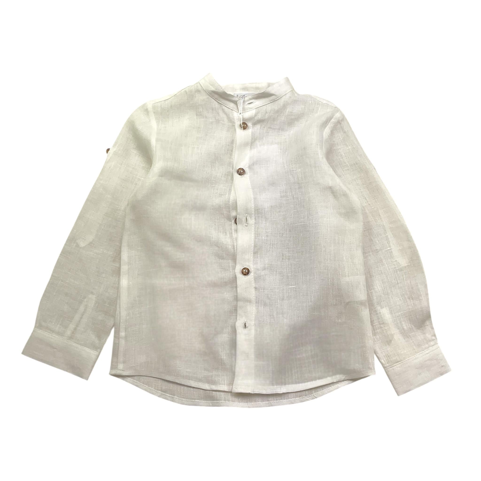 Barcellino Camicia Tinta Unita con Colletto Coreano per Bambino 100507 BIANCO BARCELLINO 