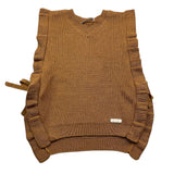 BARCELLINO gilet in filo tinta unita scollo a v  Cammello per Neonata 115425 CAMMELLO BARCELLINO 