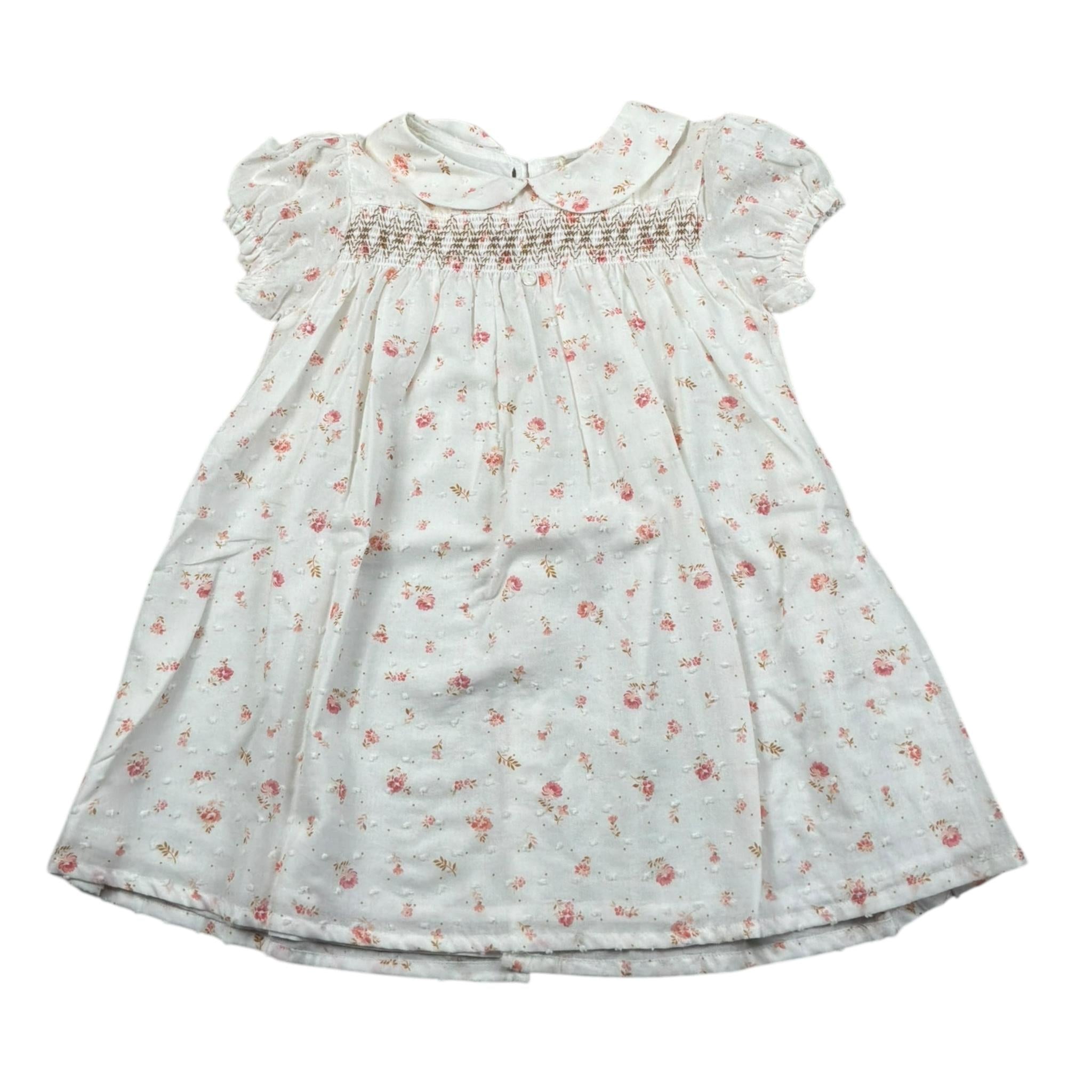 Wedoble Abito Mezza Manica Tinta Unita Stampa Floreale per Bambina V2502704A BIANCO WEDOBLE 