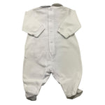 BARCELLINO tutina manica lunga tinta unita cn colletto in contrasto Bianco per Neonato 110103 BIANCO BARCELLINO 